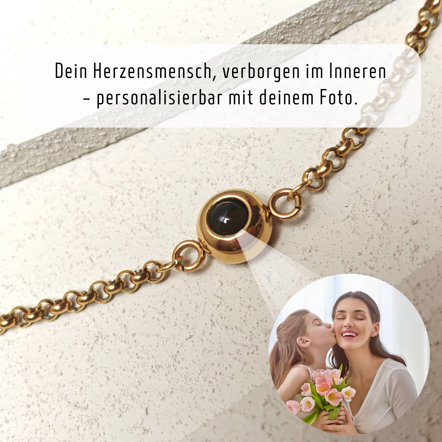 Personalisierte Armband mit Foto-Projektion
